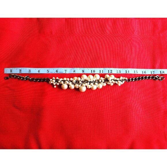 Pearl Cluster Necklace-Chunky Layered -18 inch - Picture 5 of 5